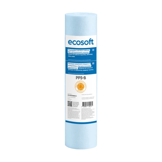 Картридж зі спіненого поліпропілену з бактеріостатичним ефектом Ecosoft 2,5″x10″ 5 мкм (CPV25105BECO)